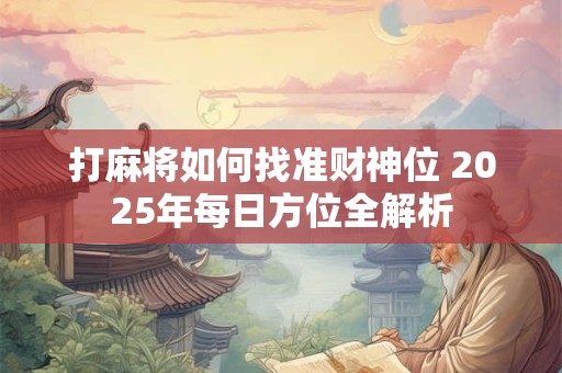 详细阅读:打麻将如何找准财神位 2025年每日方位全解析 打麻将如何找准财神位 2025年每日方位全解析