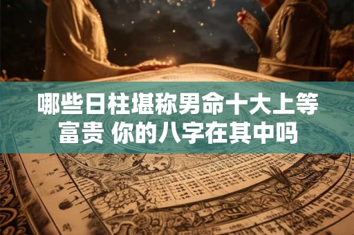 哪些日柱堪称男命十大上等富贵 你的八字在其中吗