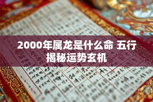 2000年属龙是什么命 五行揭秘运势玄机