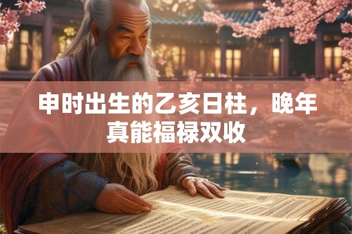 申时出生的乙亥日柱，晚年真能福禄双收