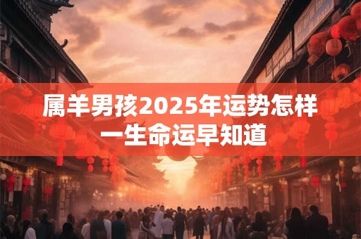 属羊男孩2025年运势怎样 一生命运早知道