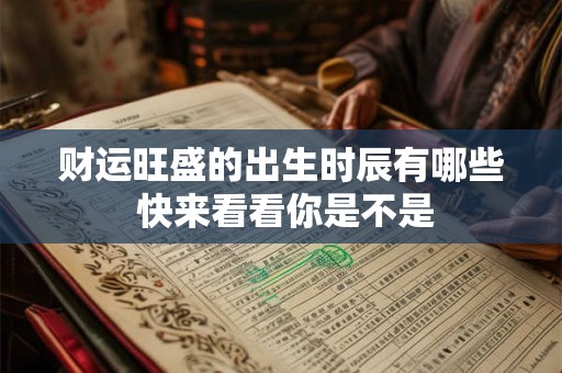 财运旺盛的出生时辰有哪些 快来看看你是不是