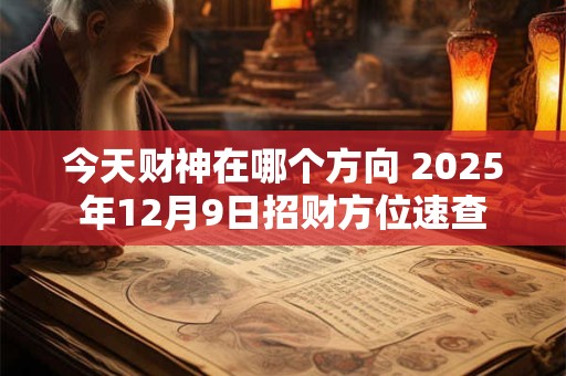 今天财神在哪个方向 2025年12月9日招财方位速查 今天财神在哪个方向 2025年12月9日招财方位速查