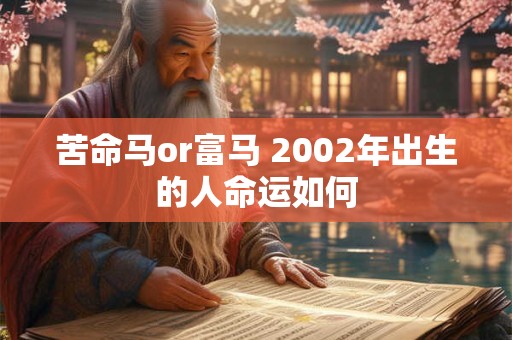 苦命马or富马 2002年出生的人命运如何