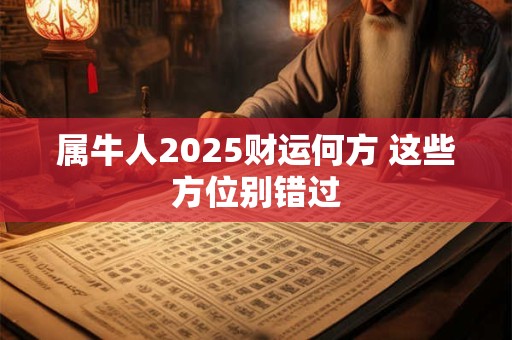属牛人2025财运何方 这些方位别错过