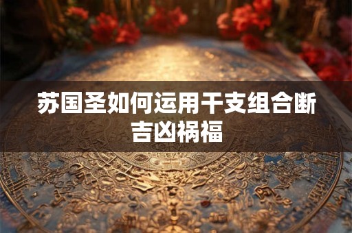 苏国圣如何运用干支组合断吉凶祸福