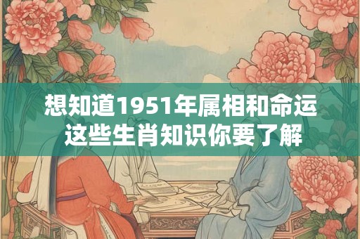 想知道1951年属相和命运 这些生肖知识你要了解