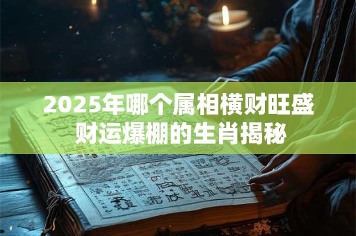 2025年哪个属相横财旺盛 财运爆棚的生肖揭秘