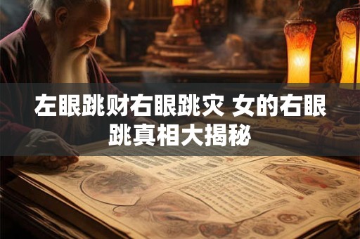左眼跳财右眼跳灾 女的右眼跳真相大揭秘