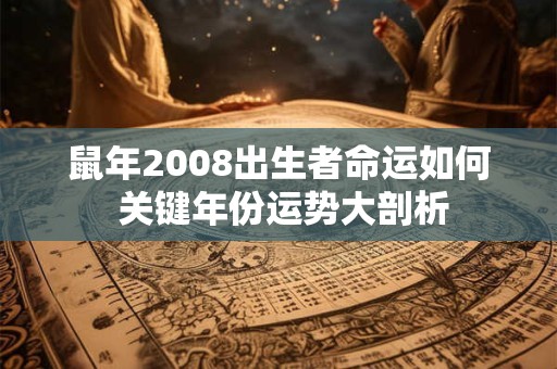 鼠年2008出生者命运如何 关键年份运势大剖析
