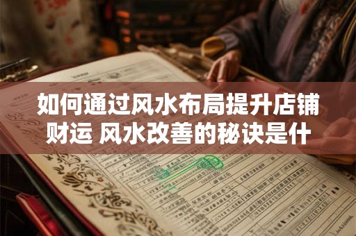 如何通过风水布局提升店铺财运 风水改善的秘诀是什么