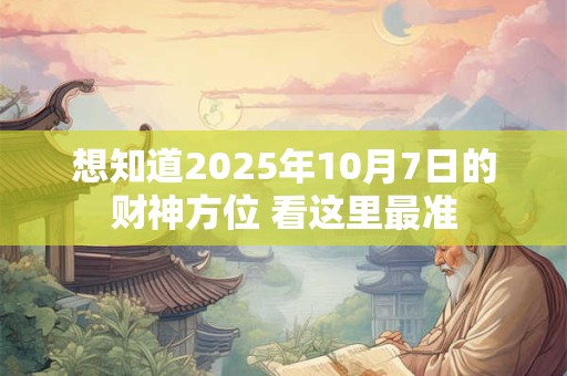 想知道2025年10月7日的财神方位 看这里最准