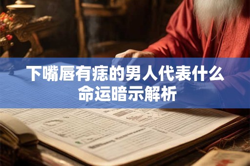 下嘴唇有痣的男人代表什么 命运暗示解析