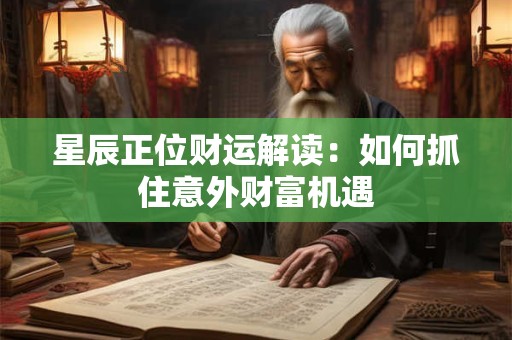 星辰正位财运解读：如何抓住意外财富机遇