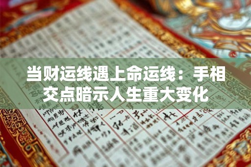 当财运线遇上命运线：手相交点暗示人生重大变化