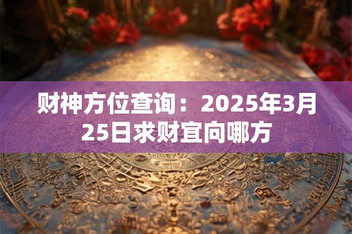 财神方位查询：2025年3月25日求财宜向哪方