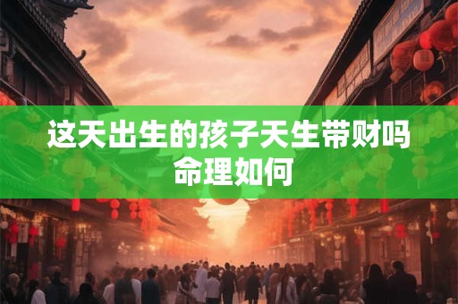 这天出生的孩子天生带财吗 命理如何