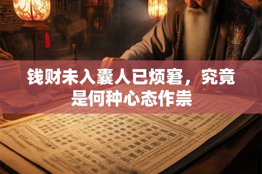 钱财未入囊人已烦窘，究竟是何种心态作祟