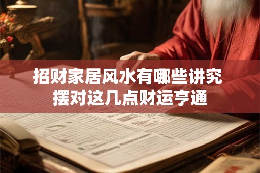 招财家居风水有哪些讲究 摆对这几点财运亨通