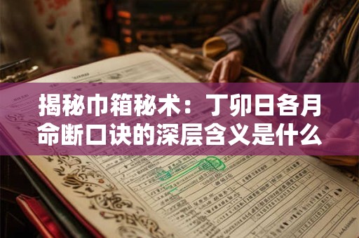 揭秘巾箱秘术：丁卯日各月命断口诀的深层含义是什么