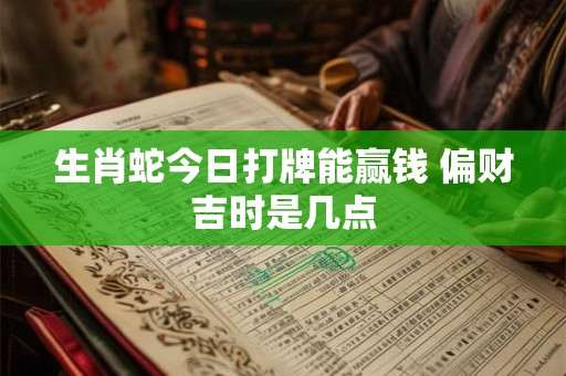 生肖蛇今日打牌能赢钱 偏财吉时是几点