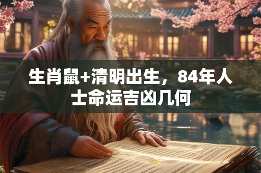 生肖鼠+清明出生，84年人士命运吉凶几何