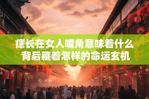 痣长在女人嘴角意味着什么 背后藏着怎样的命运玄机