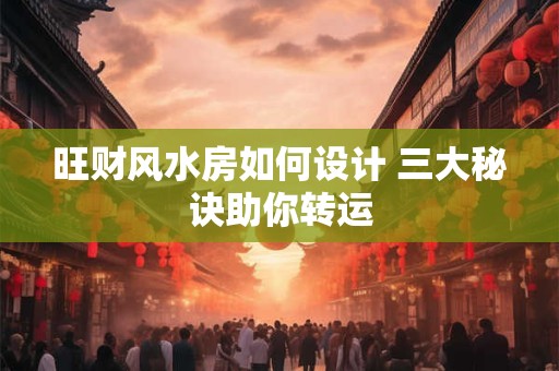 旺财风水房如何设计 三大秘诀助你转运