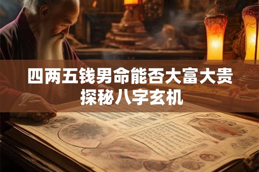 四两五钱男命能否大富大贵 探秘八字玄机