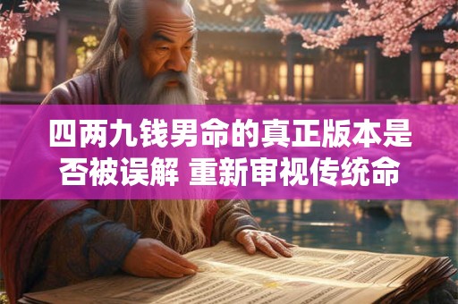 详细阅读:四两九钱男命的真正版本是否被误解 重新审视传统命理中的重量象征意义 四两九钱男命的真正版本是否被误解 重新审视传统命理中的重量象征意义