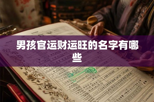 男孩官运财运旺的名字有哪些