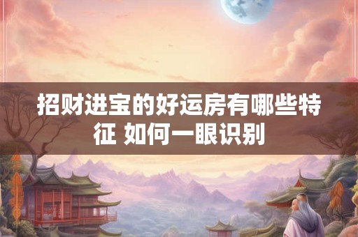 招财进宝的好运房有哪些特征 如何一眼识别