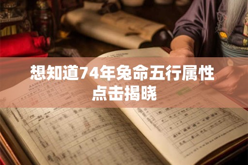 详细阅读:想知道74年兔命五行属性 点击揭晓 想知道74年兔命五行属性 点击揭晓