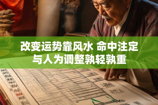 改变运势靠风水 命中注定与人为调整孰轻孰重