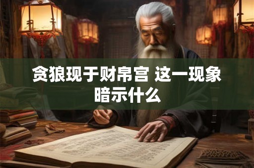 贪狼现于财帛宫 这一现象暗示什么