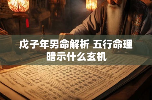 戊子年男命解析 五行命理暗示什么玄机