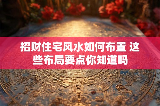 招财住宅风水如何布置 这些布局要点你知道吗