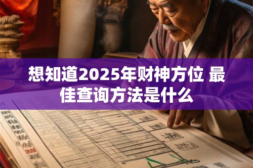 想知道2025年财神方位 最佳查询方法是什么
