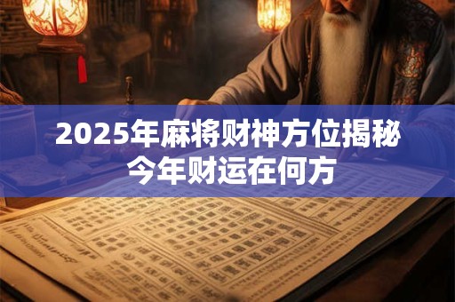 2025年麻将财神方位揭秘 今年财运在何方