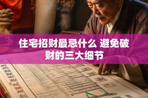 住宅招财最忌什么 避免破财的三大细节