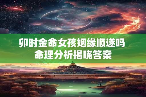 卯时金命女孩姻缘顺遂吗 命理分析揭晓答案