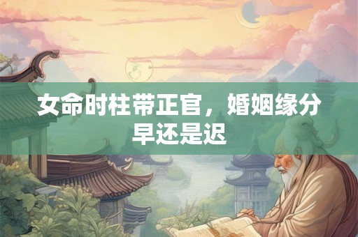女命时柱带正官，婚姻缘分早还是迟