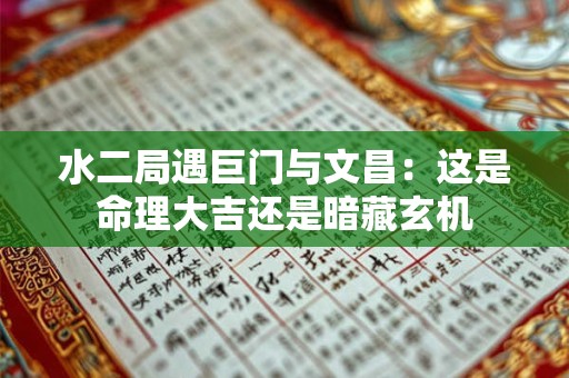 水二局遇巨门与文昌：这是命理大吉还是暗藏玄机