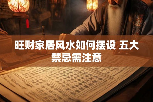旺财家居风水如何摆设 五大禁忌需注意