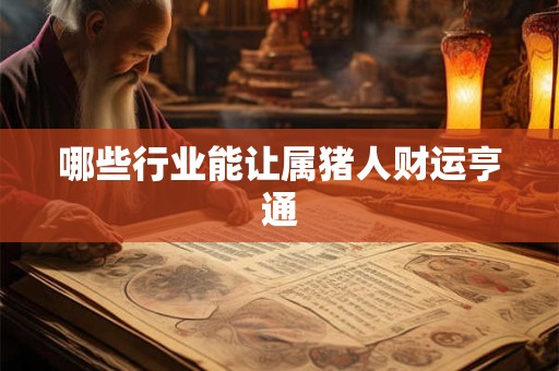 哪些行业能让属猪人财运亨通