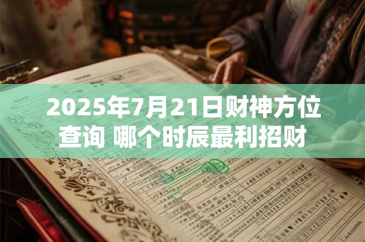 2025年7月21日财神方位查询 哪个时辰最利招财
