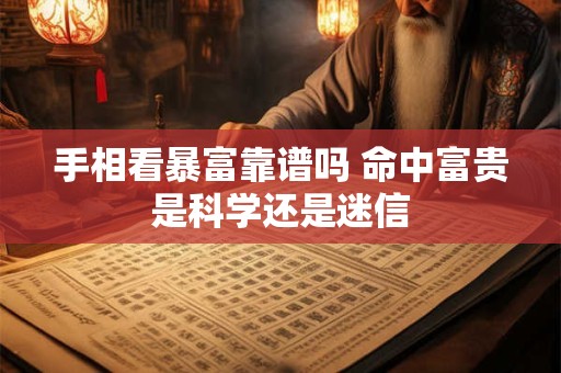 详细阅读:手相看暴富靠谱吗 命中富贵是科学还是迷信 手相看暴富靠谱吗 命中富贵是科学还是迷信