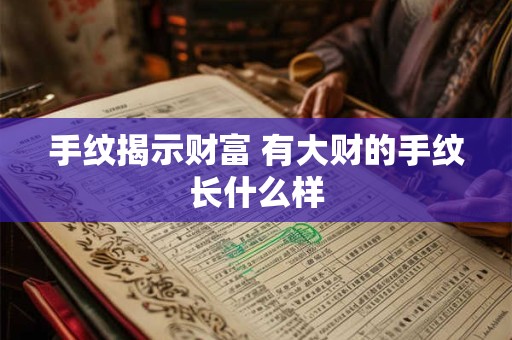 手纹揭示财富 有大财的手纹长什么样