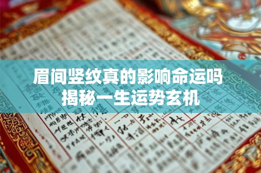 详细阅读:眉间竖纹真的影响命运吗 揭秘一生运势玄机 眉间竖纹真的影响命运吗 揭秘一生运势玄机