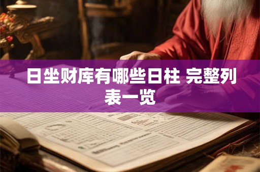 日坐财库有哪些日柱 完整列表一览